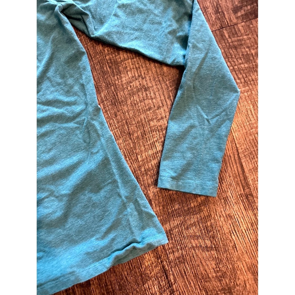 REI Shirt Womens XS Aqua Blue Cotton Classic Fitted Sleeve Performance Crewneck - Picture 9 of 9